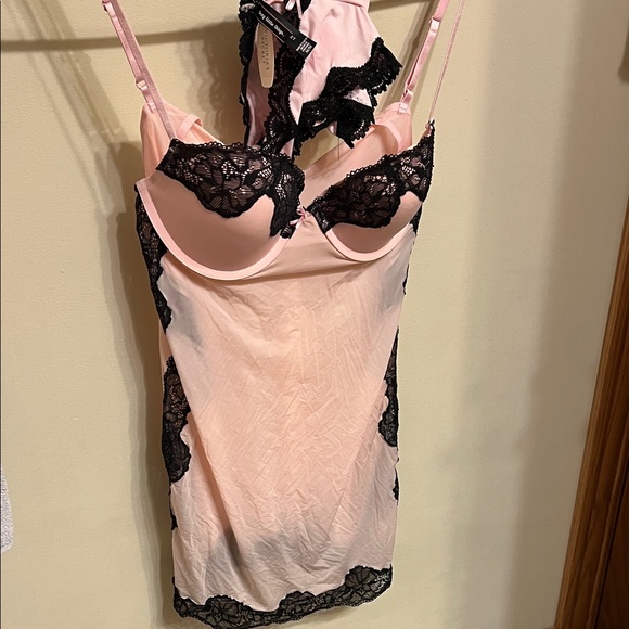 Victoria's Secret Other - NWT Victoria Secret Pink and Black Lace Chemise
